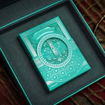 Four Seasons Tiffany Blue Luxury Leather Boxset Playing Cards by Ark Playing Cards