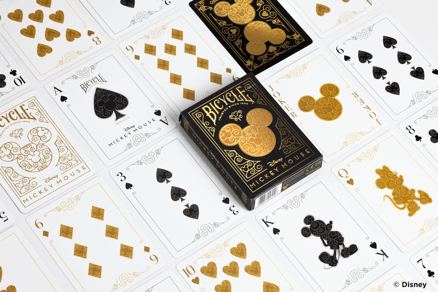 Bicycle Disney Mickey Mouse Black and Gold Playing Cards Playing Cards by Bicycle Playing Cards