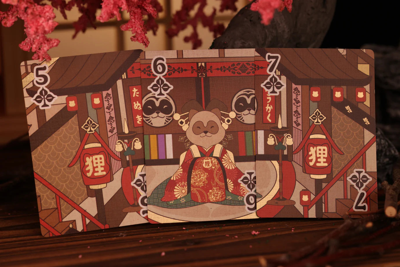 Tanuki Yukaku Playing Cards - Gilded Yukaku Tales
