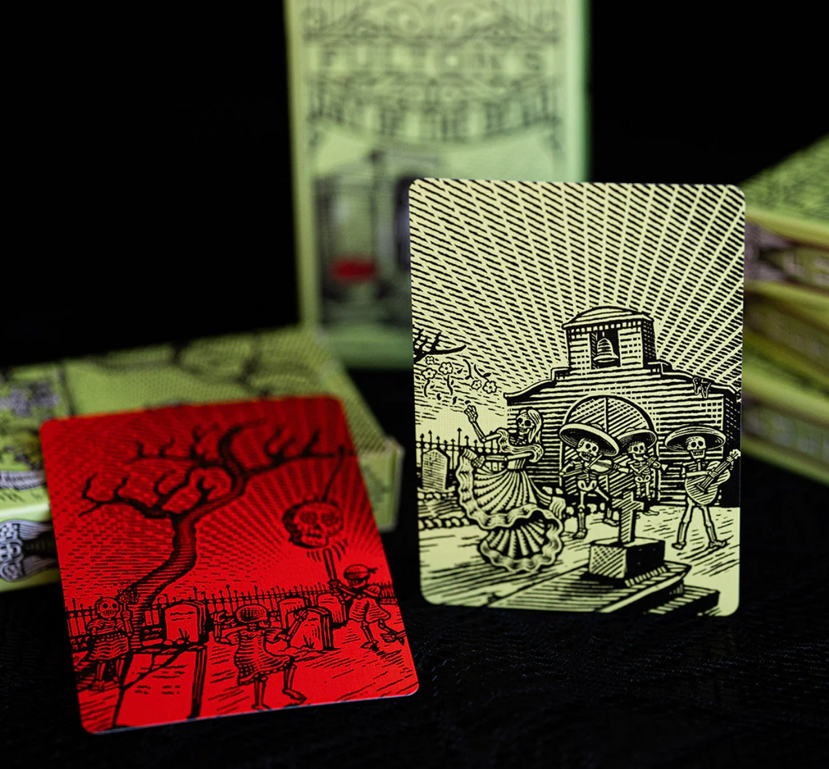 FULTON'S DAY OF THE DEAD GREEN EDITION Playing Cards by Fultons Playing Cards