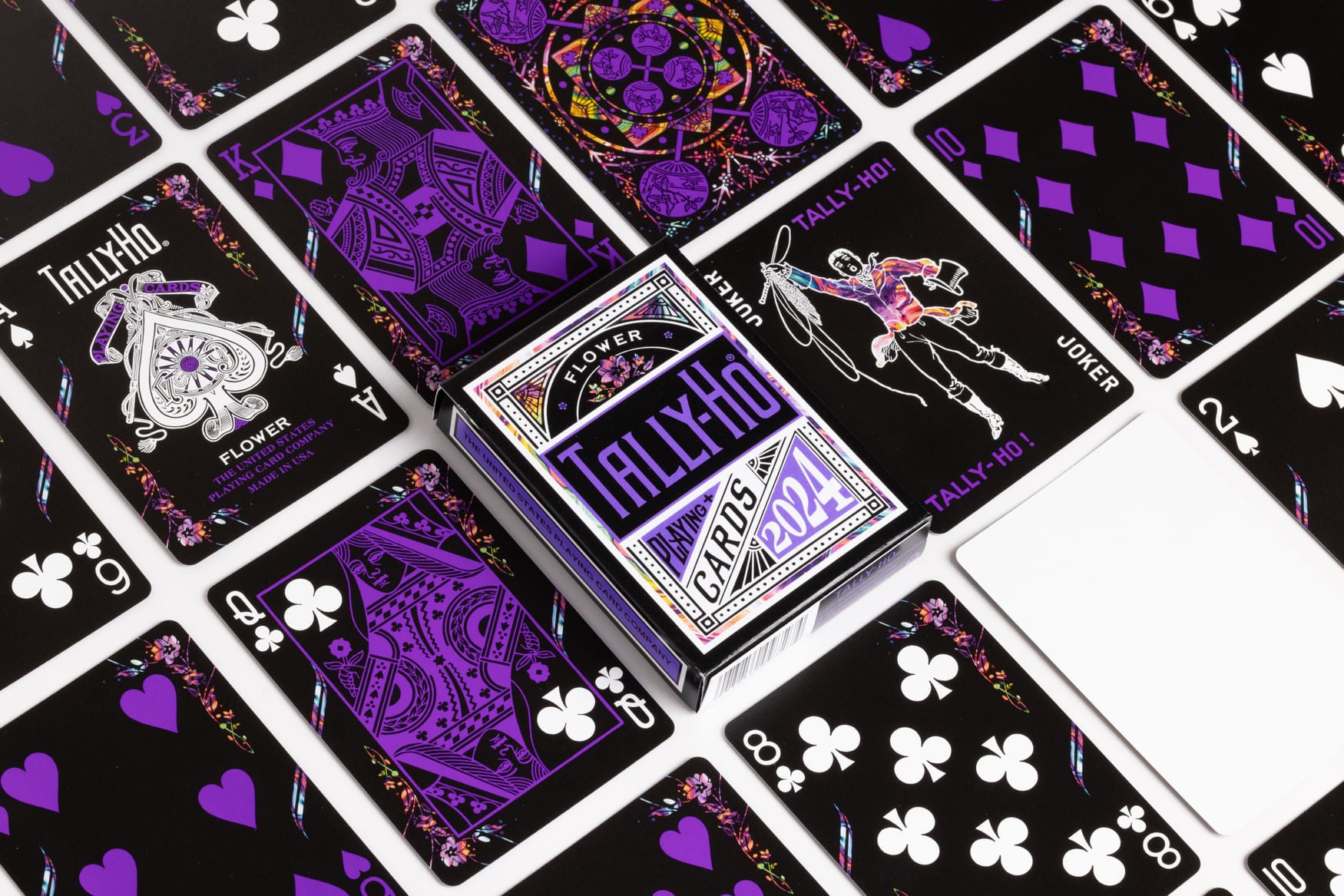 Tally-Ho Playing Cards 4種セット（赤、青、緑、ゴールド） Tally-Ho Flower Playing Cards – Rare Playing Cards