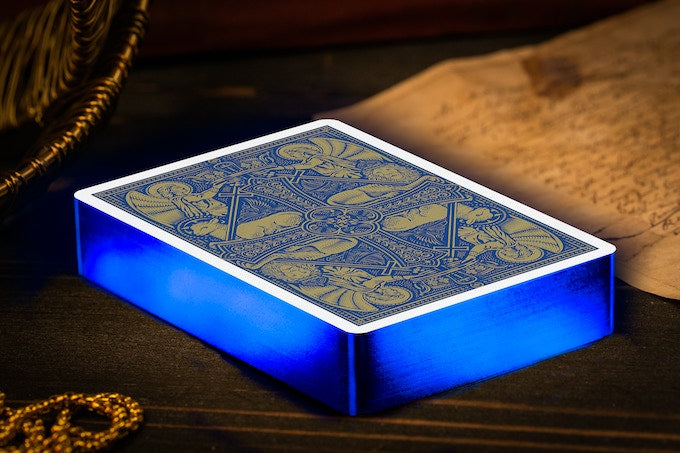 Blue Gilded Admiral Angels Cross Playing Cards - 1 of 150 Playing Cards by Riffle Shuffle Playing Card Company