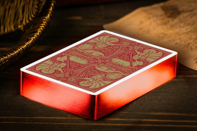 Gilded Cross Playing Cards - Red Maroon Martyrs 1 of 150 Playing Cards by Riffle Shuffle Playing Card Company