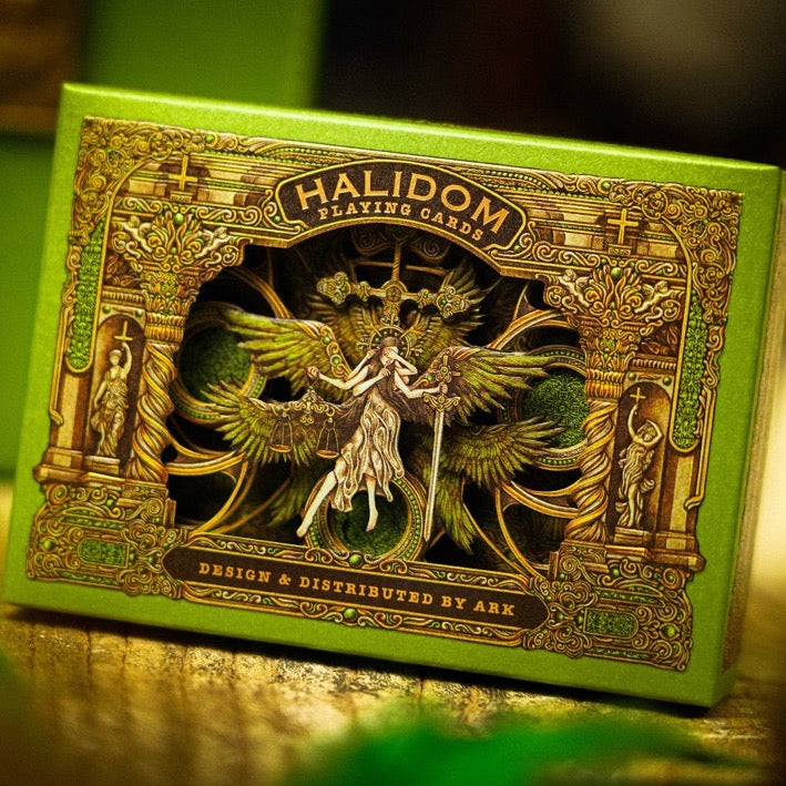 Halidom Green Leather Playing Cards Playing Cards by Ark Playing Cards