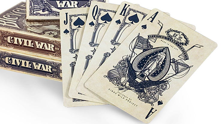 Jeu De Cartes Bicycle Civil War (Rouge) - Cartes à Jouer Collection édition Guerre Civile - USPCC, Finition Air-Cushion - 9