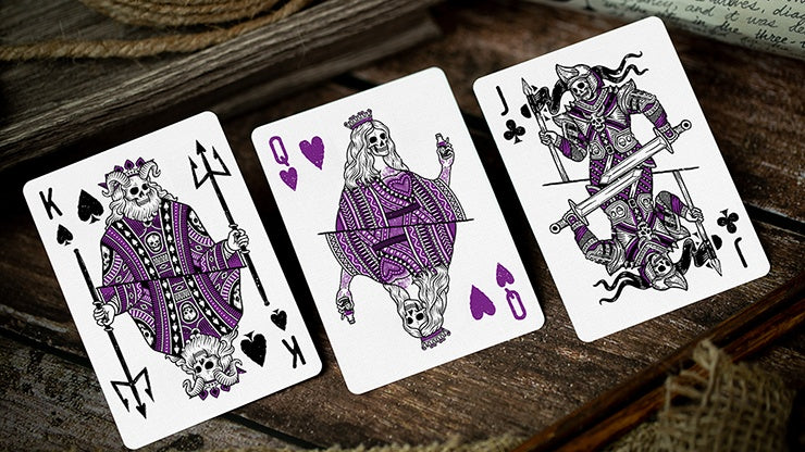 666 Purple Inferno Playing Cards by Riffle Shuffle Playing Cards by RarePlayingCards.com