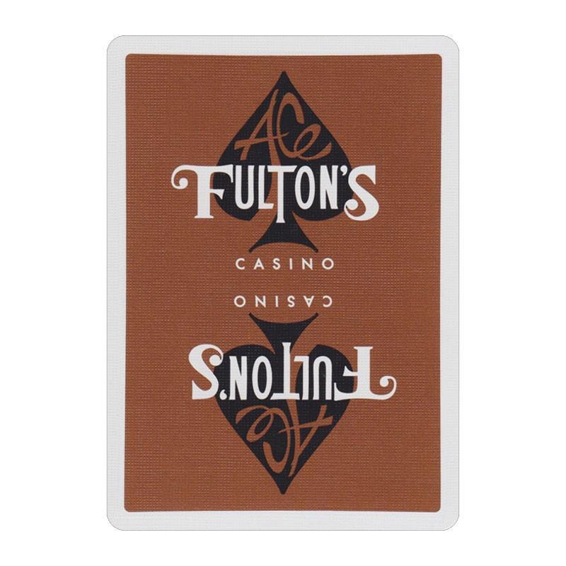 Ace Fulton's Casino, Vintage Back - Brown Playing Cards Playing Cards by RarePlayingCards.com