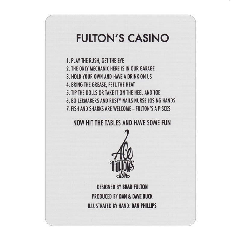 Ace Fulton's Casino, Vintage Back - Brown Playing Cards Playing Cards by RarePlayingCards.com