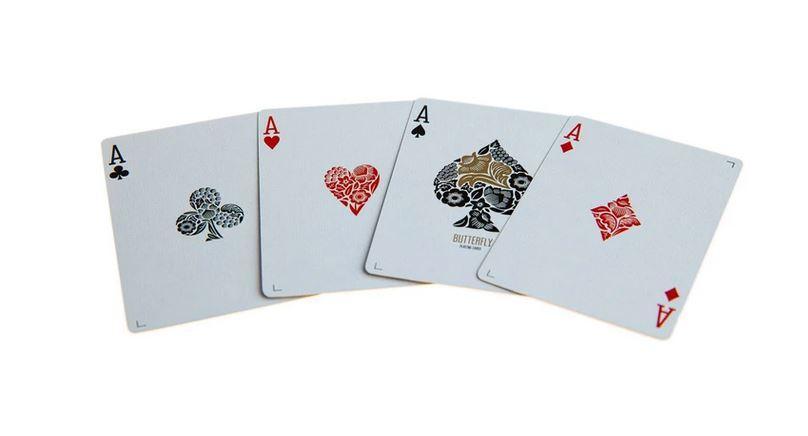 Unmarked Butterfly Playing Cards BLACK & GOLD Playing Cards by Ondrej Psenicka
