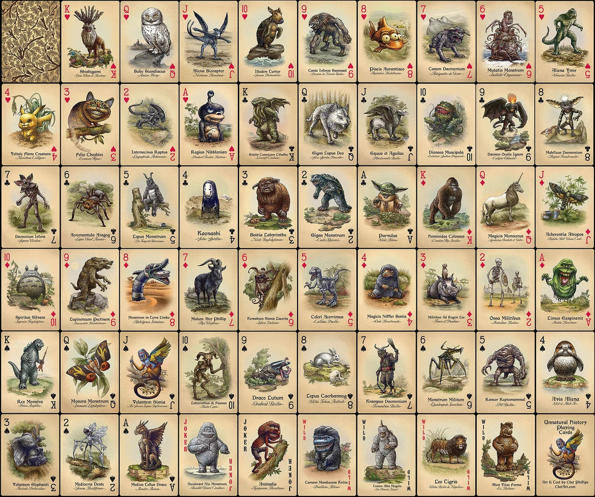 Unnatural History Playing Cards Playing Cards by ChetArt