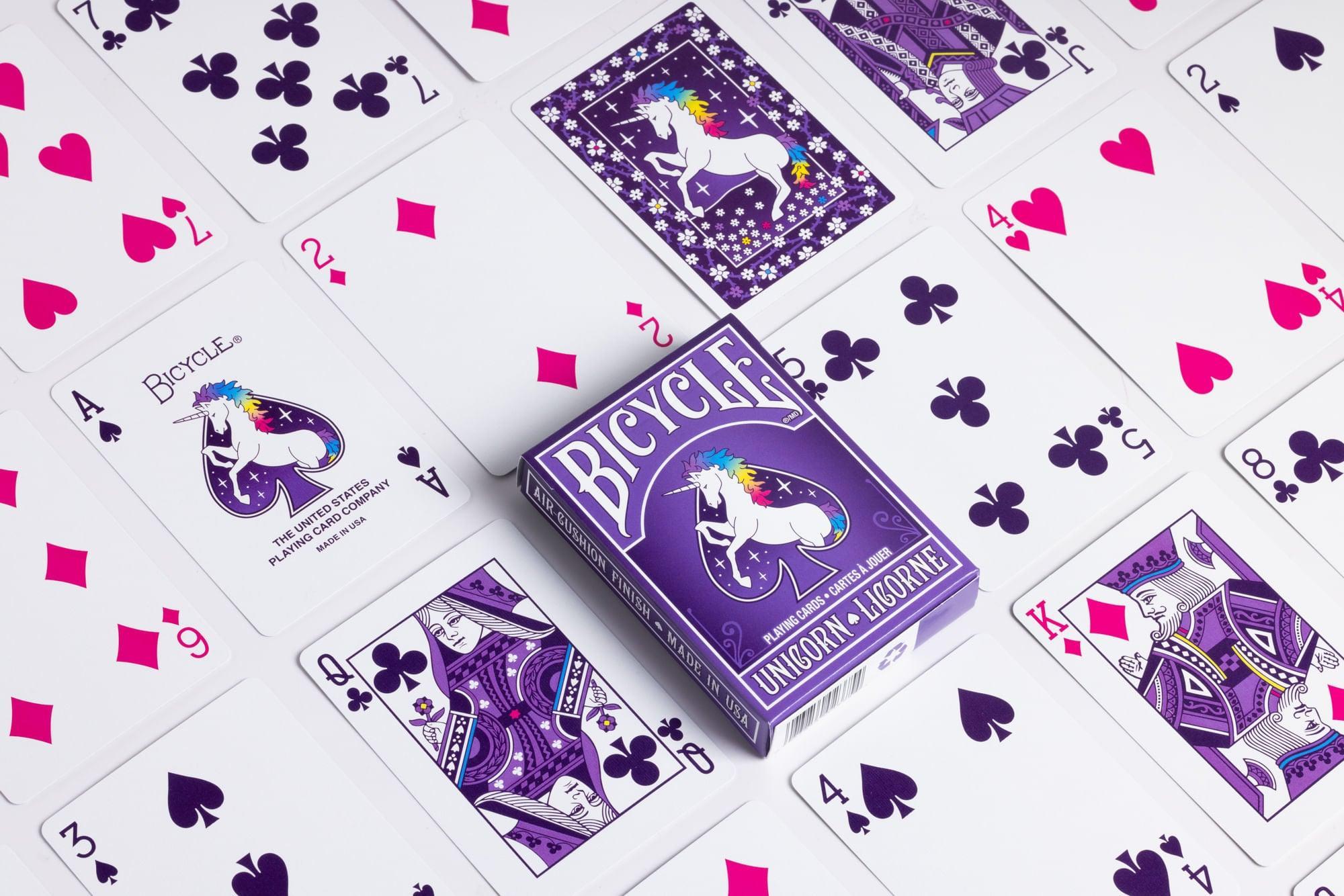 Bicycle unicorn 2025 cards purple gilded