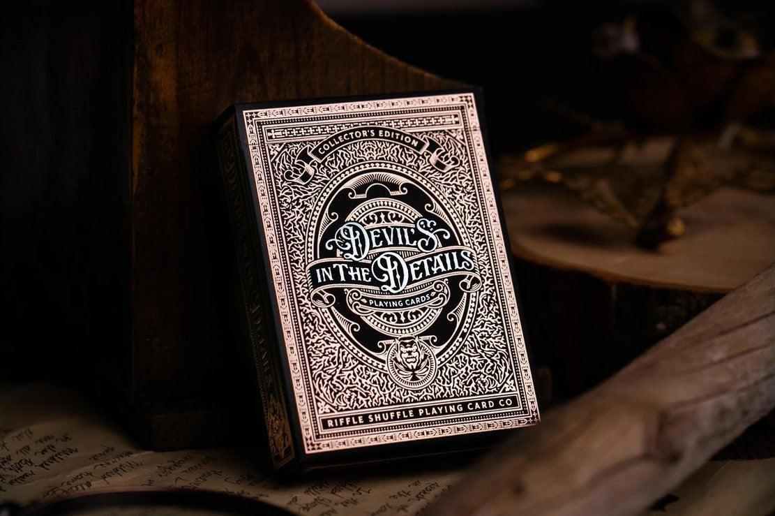 Devil's in the Details - Rose Gold in Leather Pouch Playing Cards by Riffle Shuffle Playing Card Company