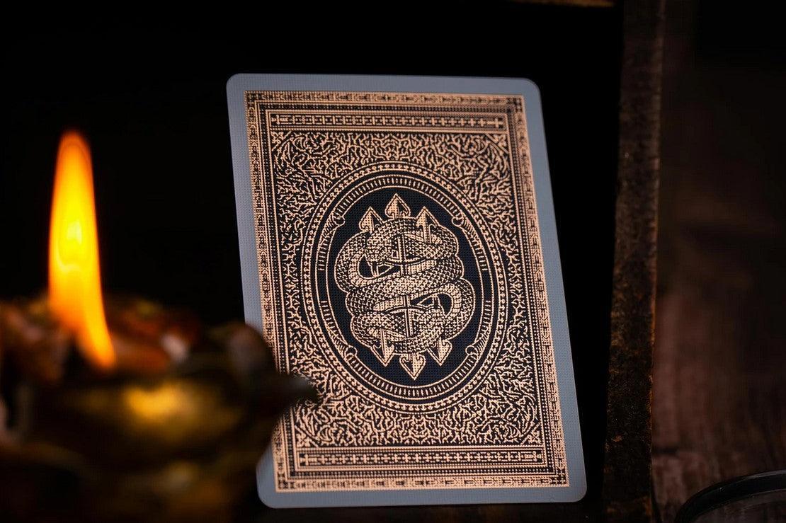 Devil's in the Details - Rose Gold in Leather Pouch Playing Cards by Riffle Shuffle Playing Card Company