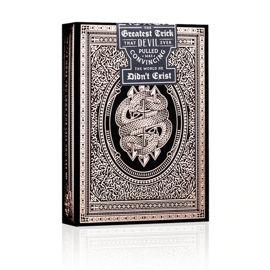 Devil's in the Details - Rose Gold in Leather Pouch Playing Cards by Riffle Shuffle Playing Card Company