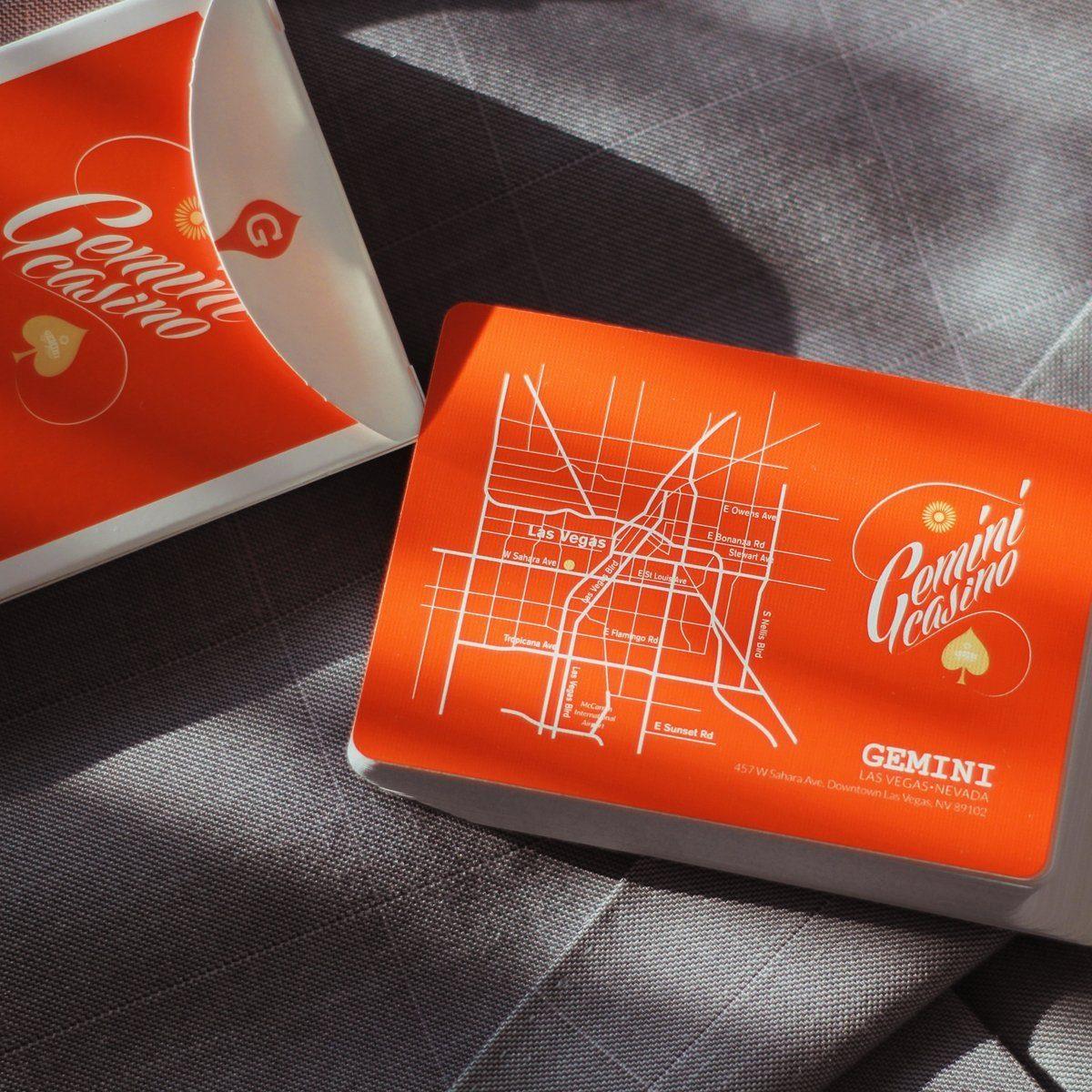 Gemini Casino 1975 Orange Playing Cards by Gemini