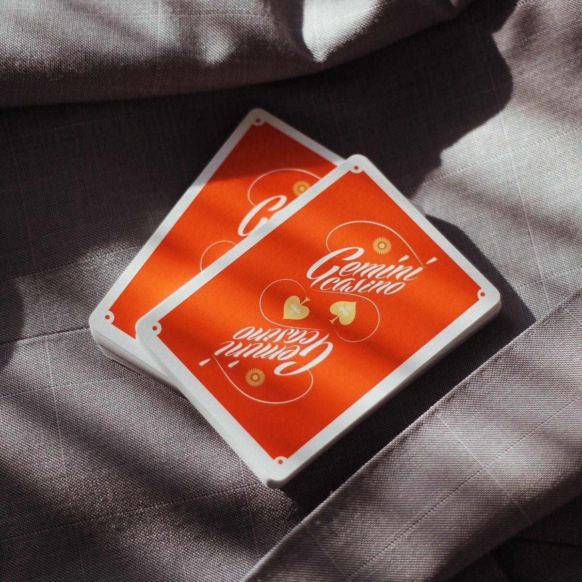 Gemini Casino 1975 Orange Playing Cards by Gemini