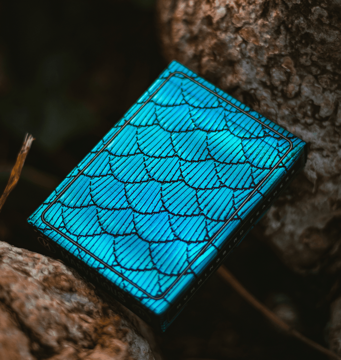Marvelous Hummingbird Feathers Playing Cards Blue Playing Cards by Marvelous Decks Playing Cards