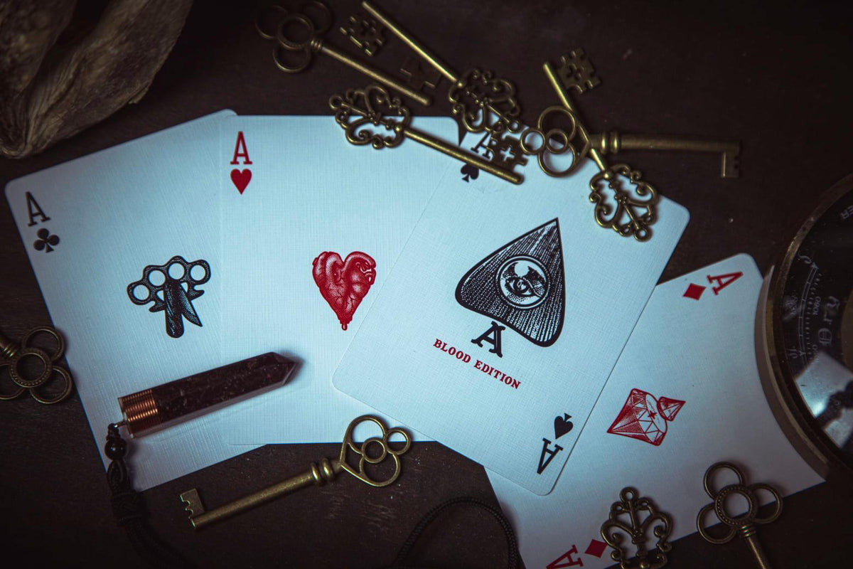 Resurrected Playing Cards - V2 Blood Red Limited Edition Playing Cards by RarePlayingCards.com