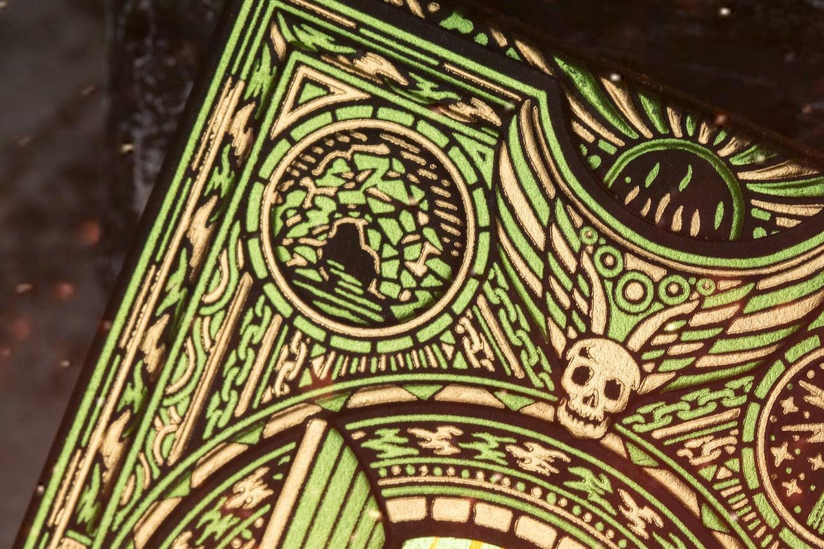 Sacred Fire Playing Cards - Emerald Flare Edition Playing Cards by Riffle Shuffle Playing Card Company