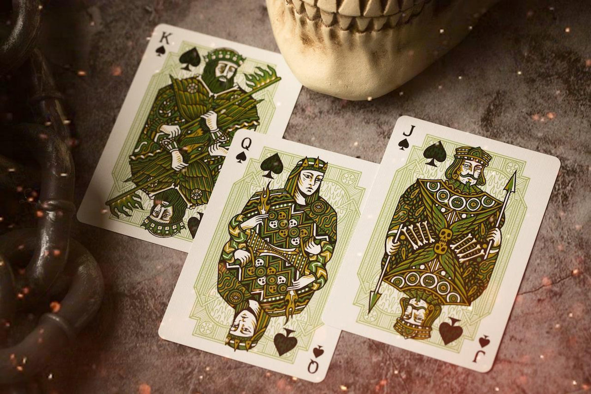 Sacred Fire Playing Cards - Emerald Flare Edition Playing Cards by Riffle Shuffle Playing Card Company