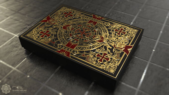 Gilded - Stronghold Crimson Gold Edition Playing Cards Playing Cards by Gamblers Warehouse