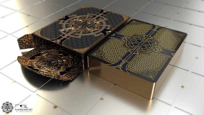 Gilded - Stronghold Sapphire Copper Edition Playing Cards Playing Cards by Gamblers Warehouse