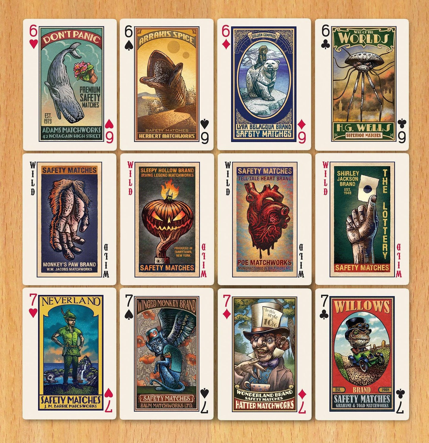 Biblioluminous Playing Card Deck Playing Cards by ChetArt