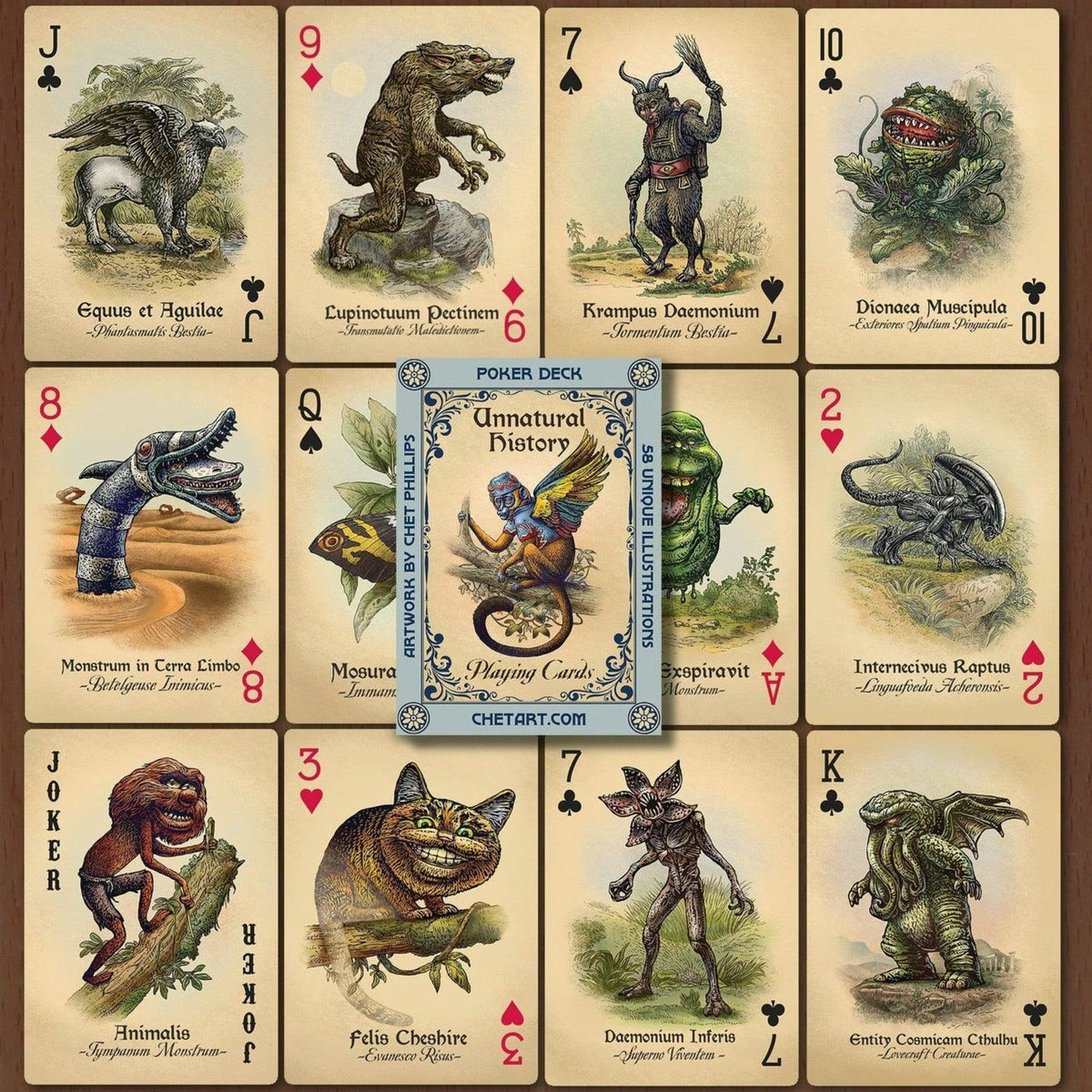 Unnatural History Playing Cards Playing Cards by ChetArt