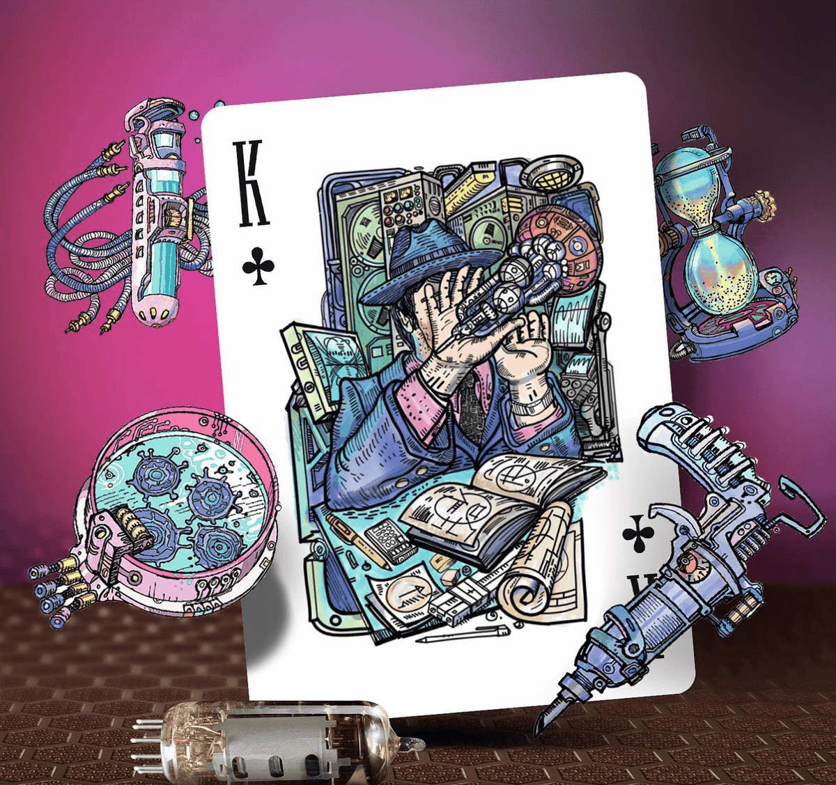 Vacuum Tube Space Playing Cards Playing Cards by Rare Playing Cards