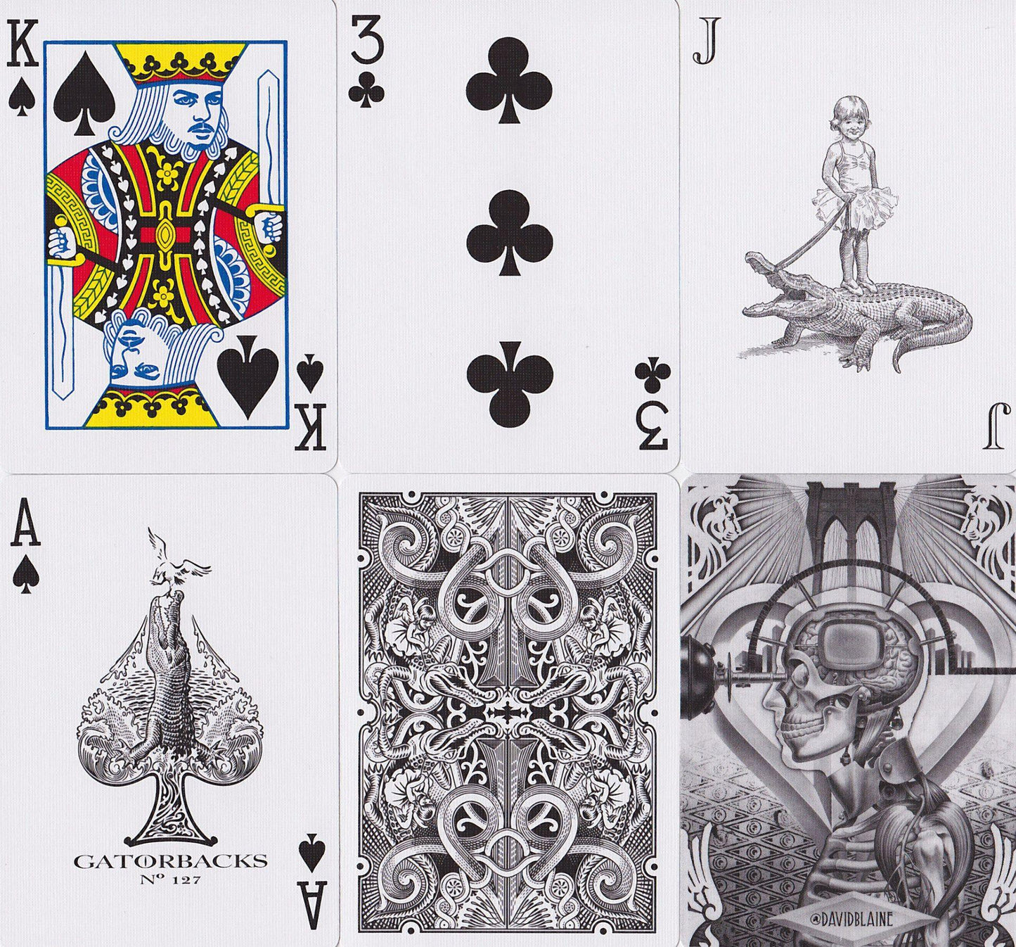 Black Gatorbacks Playing Cards by David Blaine