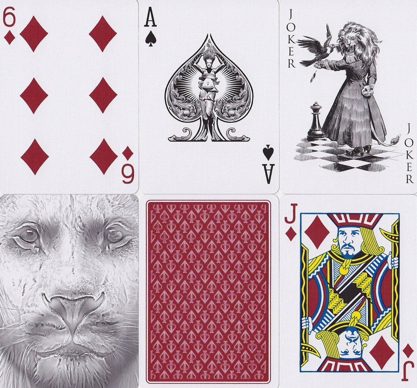 Black Lions Red Edition Playing Cards by David Blaine