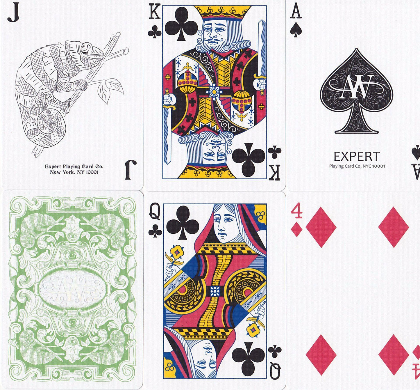 Chameleons Luxury Green Metallic* Playing Cards by Expert Playing Card Co.