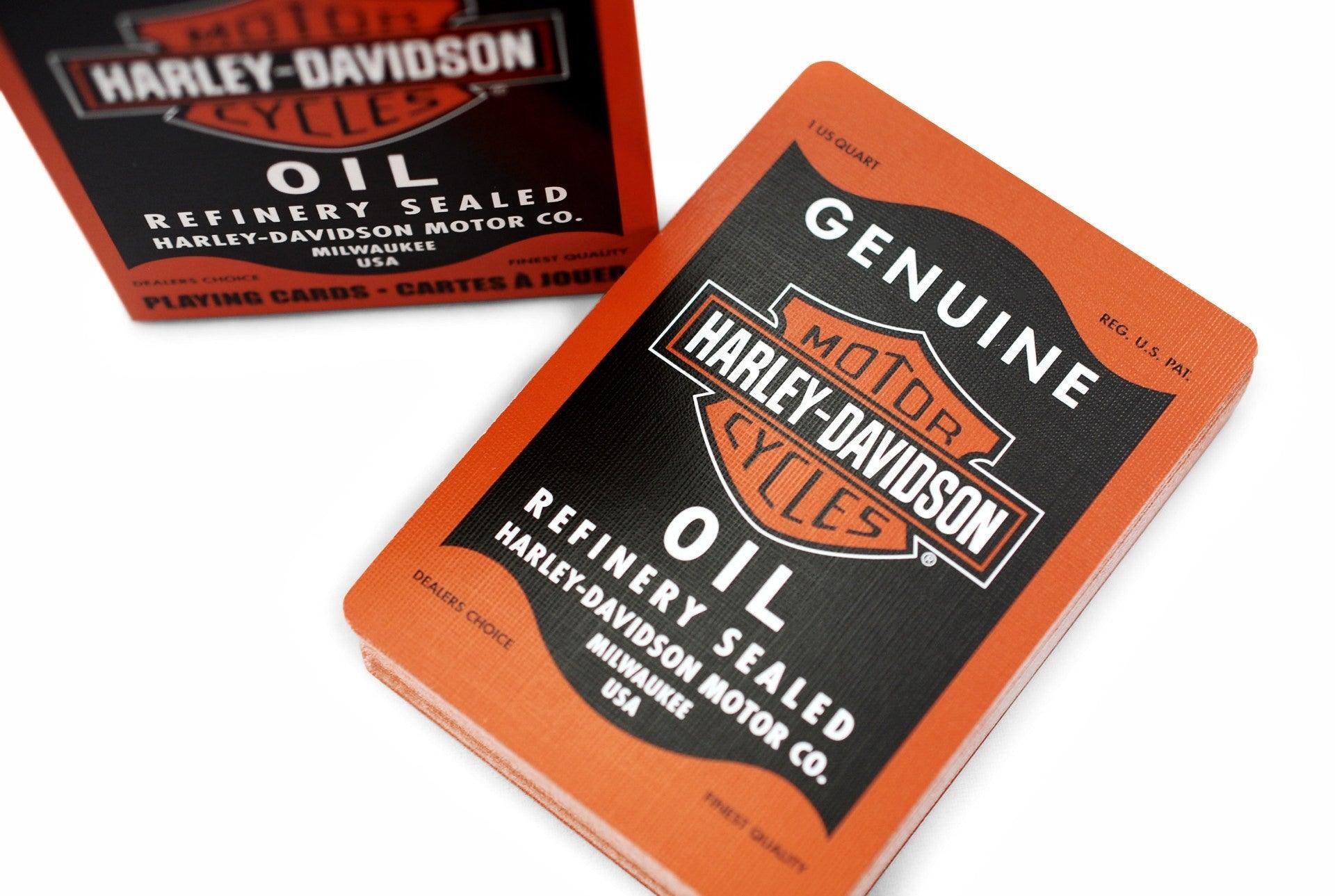 rare label cards Harley Davidson® Oil-RarePlayingCards.com – Rare Playing Cards