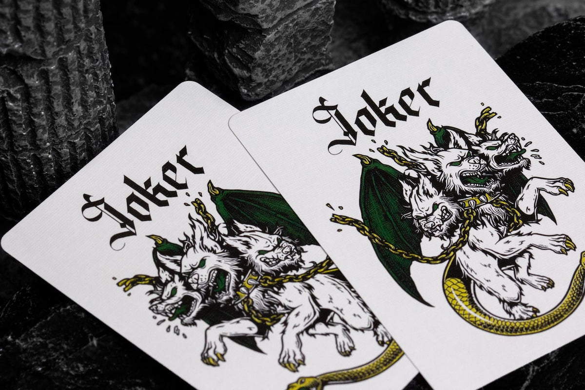 Inferno Playing Cards Emerald Blaze Playing Cards by Darkside Playing Card Co