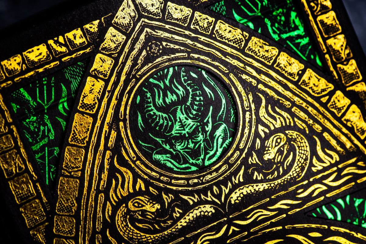 Inferno Playing Cards Emerald Blaze Playing Cards by Darkside Playing Card Co