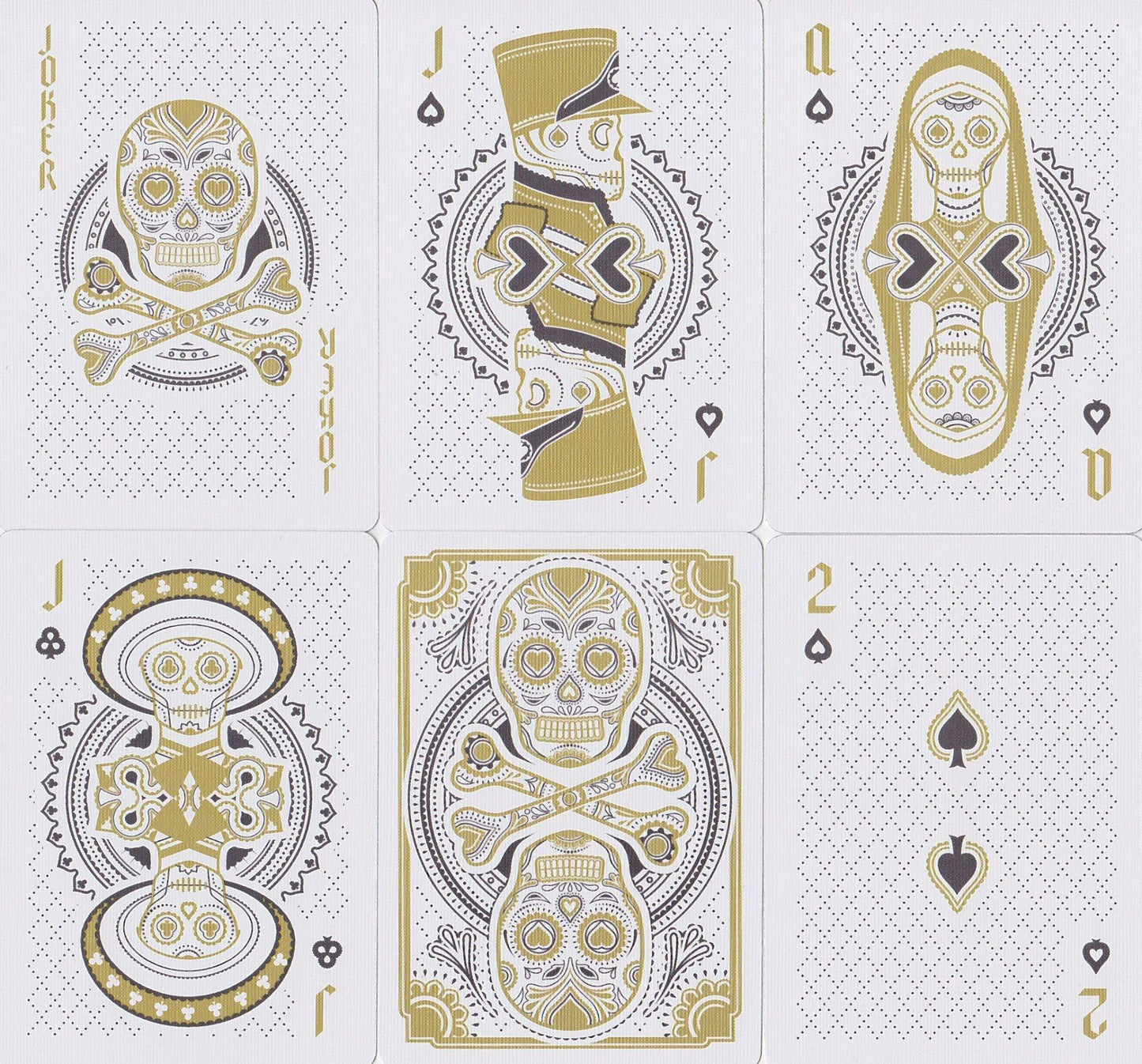 Muertos Mourning Gold Playing Cards* Playing Cards by Steve Minty