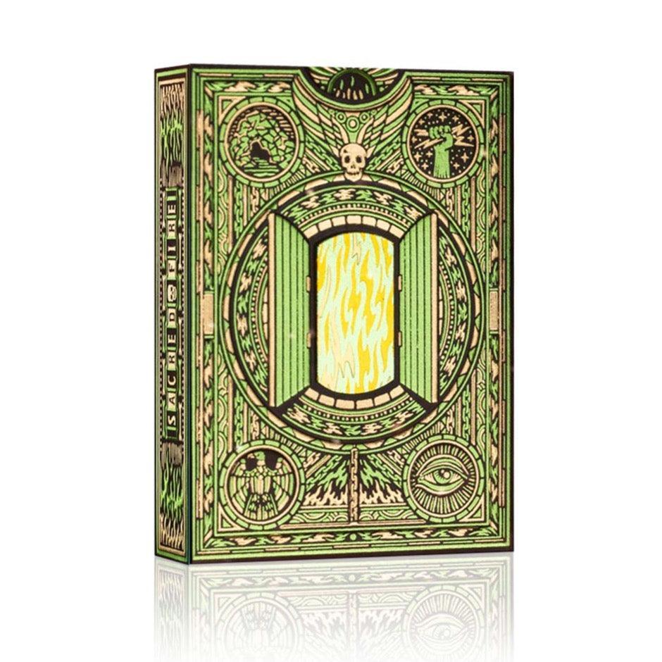 Sacred Fire Playing Cards by Riffle Shuffle - Emerald Flare Edition 
