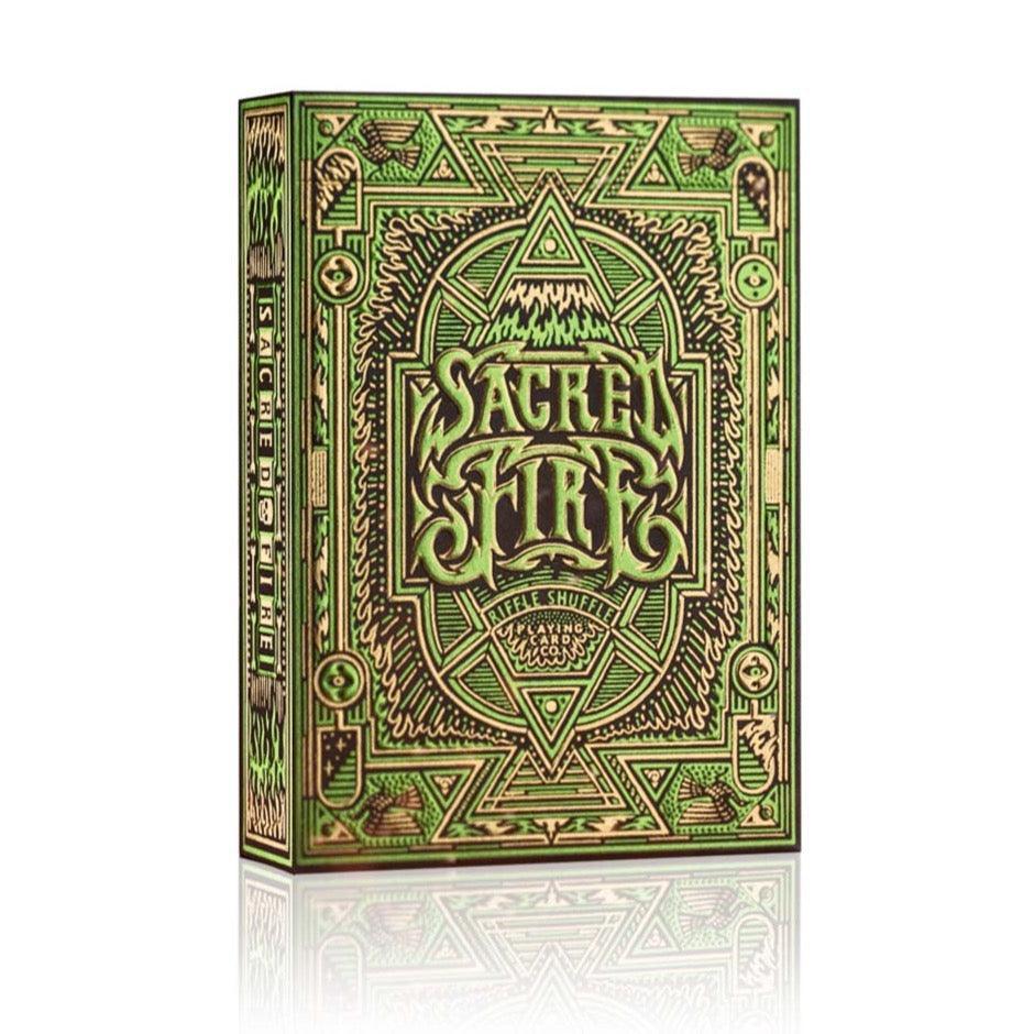 Sacred Fire Playing Cards - Emerald Flare Edition Playing Cards by Riffle Shuffle Playing Card Company