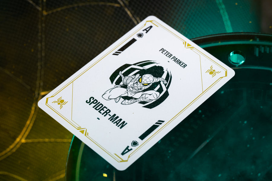 Spider Man Playing Cards - PVC Black & Gold Playing Cards by Card Mafia