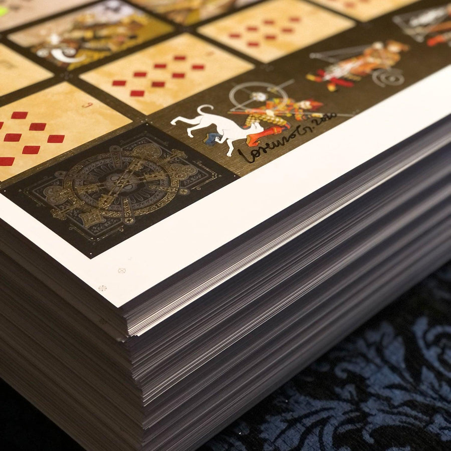 Uncut Sheet with signature - House of the Rising Spade Cartomancer V2 Playing Cards by Stockholm 17
