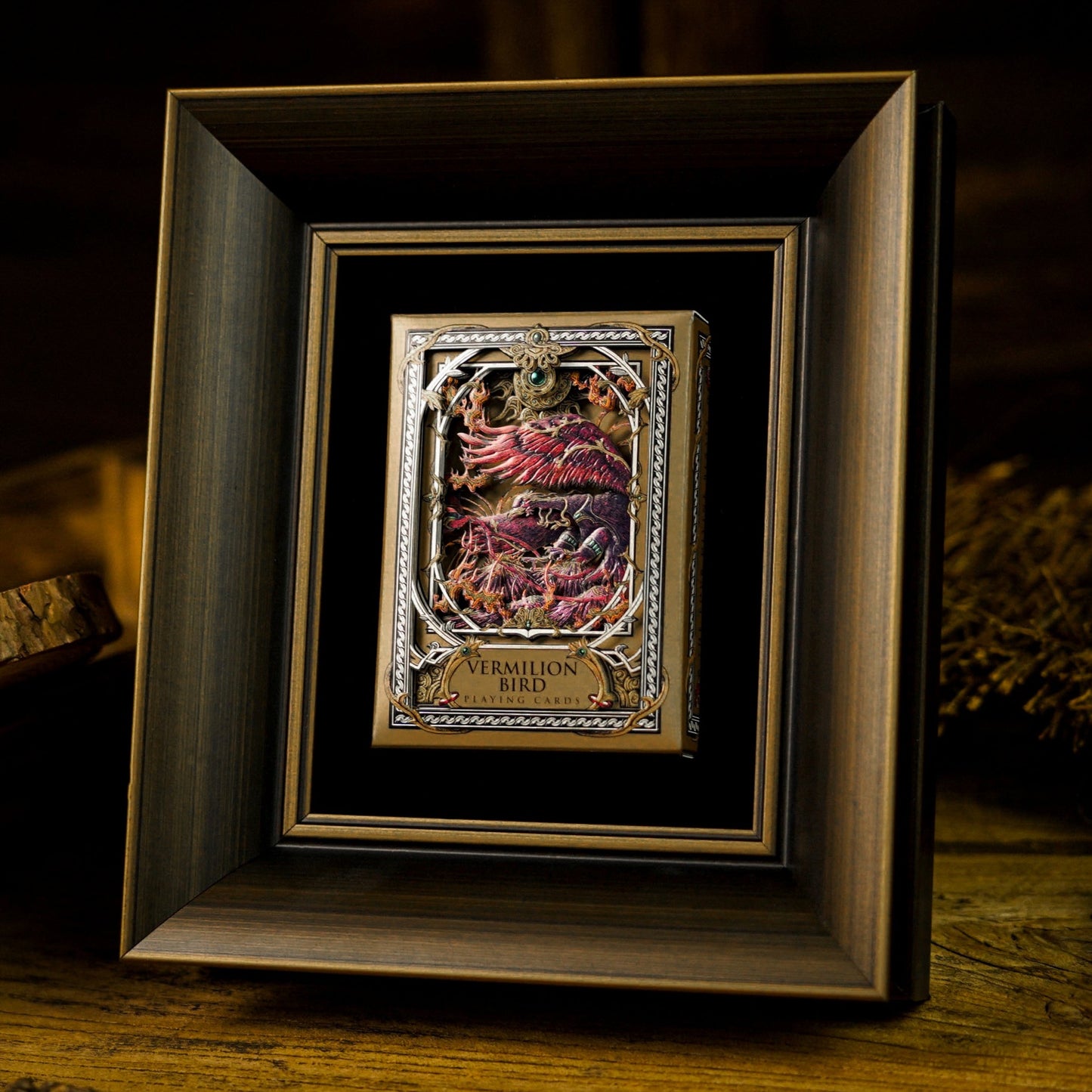 Vermilion Bird Playing Cards Wood Frame Edition Playing Cards by Ark Playing Cards
