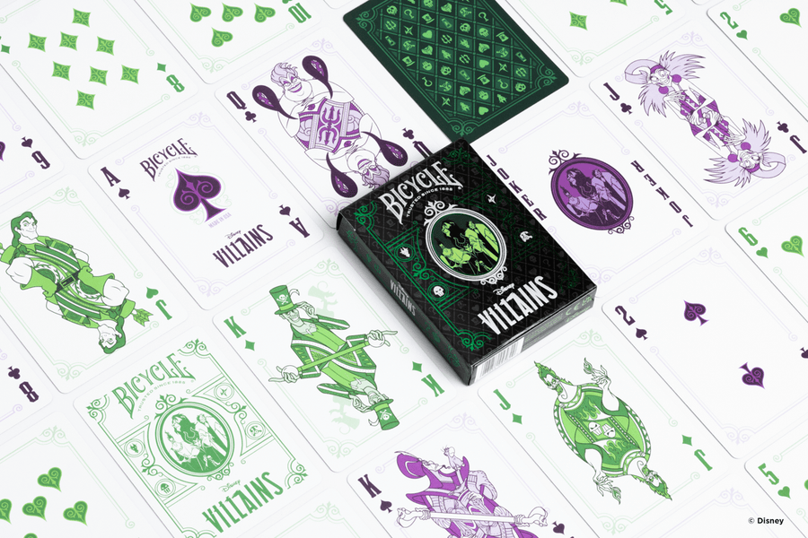 Bicycle Disney Villains Playing Cards - Green Playing Cards by Bicycle Playing Cards