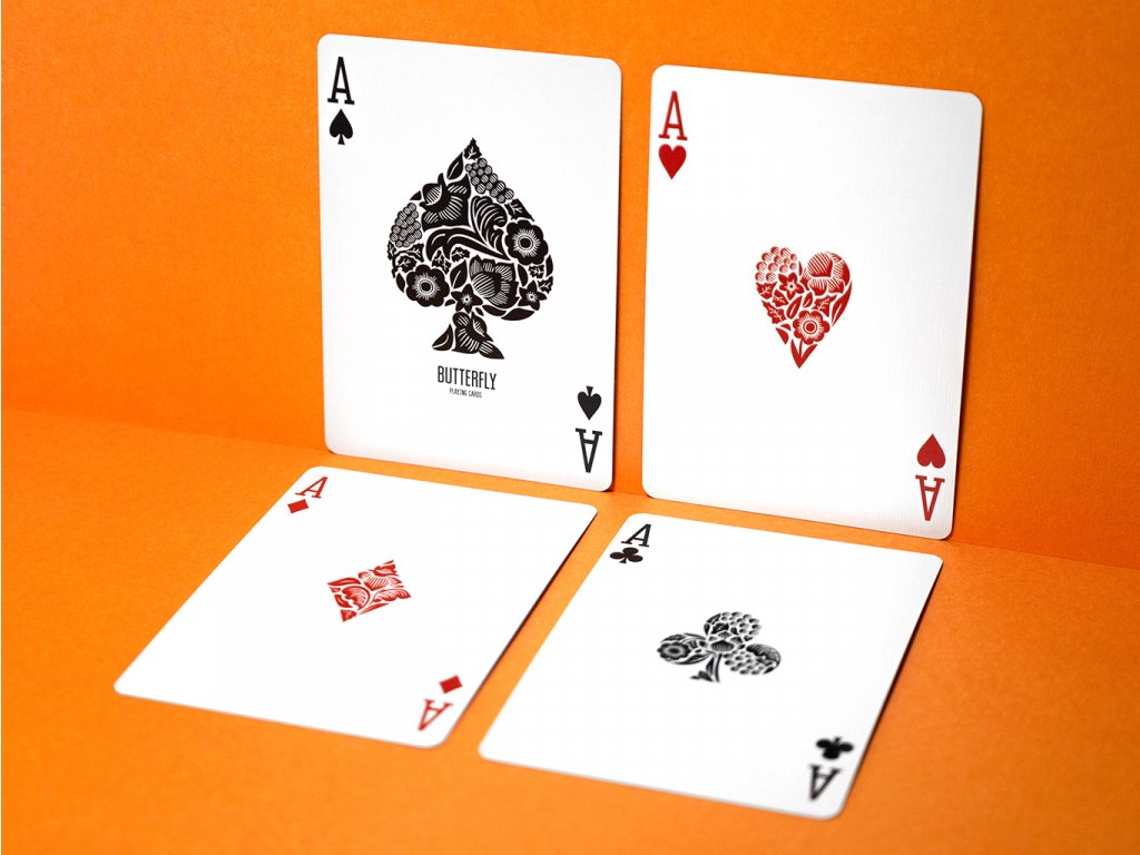Orange Butterfly Playing Cards Workers Edition Playing Cards by Butterfly Playing Cards