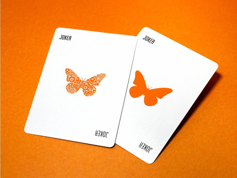Orange Butterfly Playing Cards Workers Edition Playing Cards by Butterfly Playing Cards
