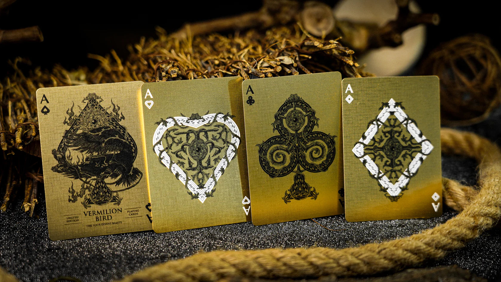Vermilion Bird Playing Cards by ARK Black Gold Box Set Playing Cards by Ark Playing Cards