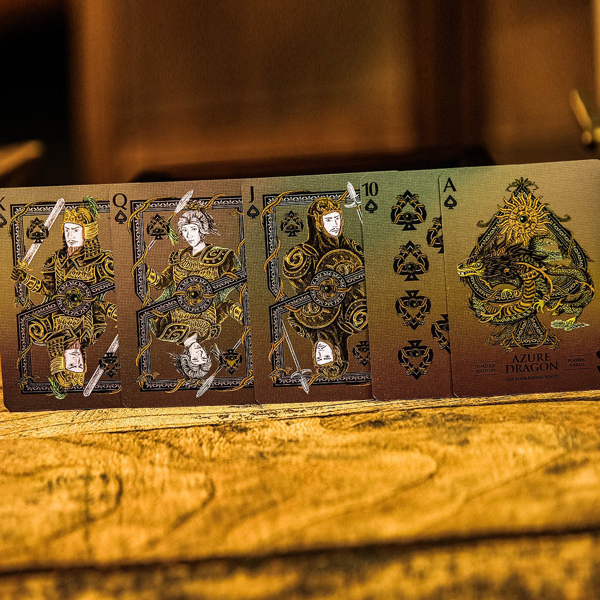 Azure Dragon Playing Cards - Wooden Frame Collector’s Set Playing Cards by Ark Playing Cards