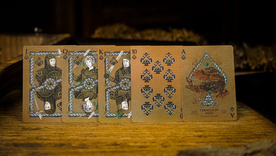 Vermilion Bird Playing Cards Wood Frame Edition Playing Cards by Ark Playing Cards