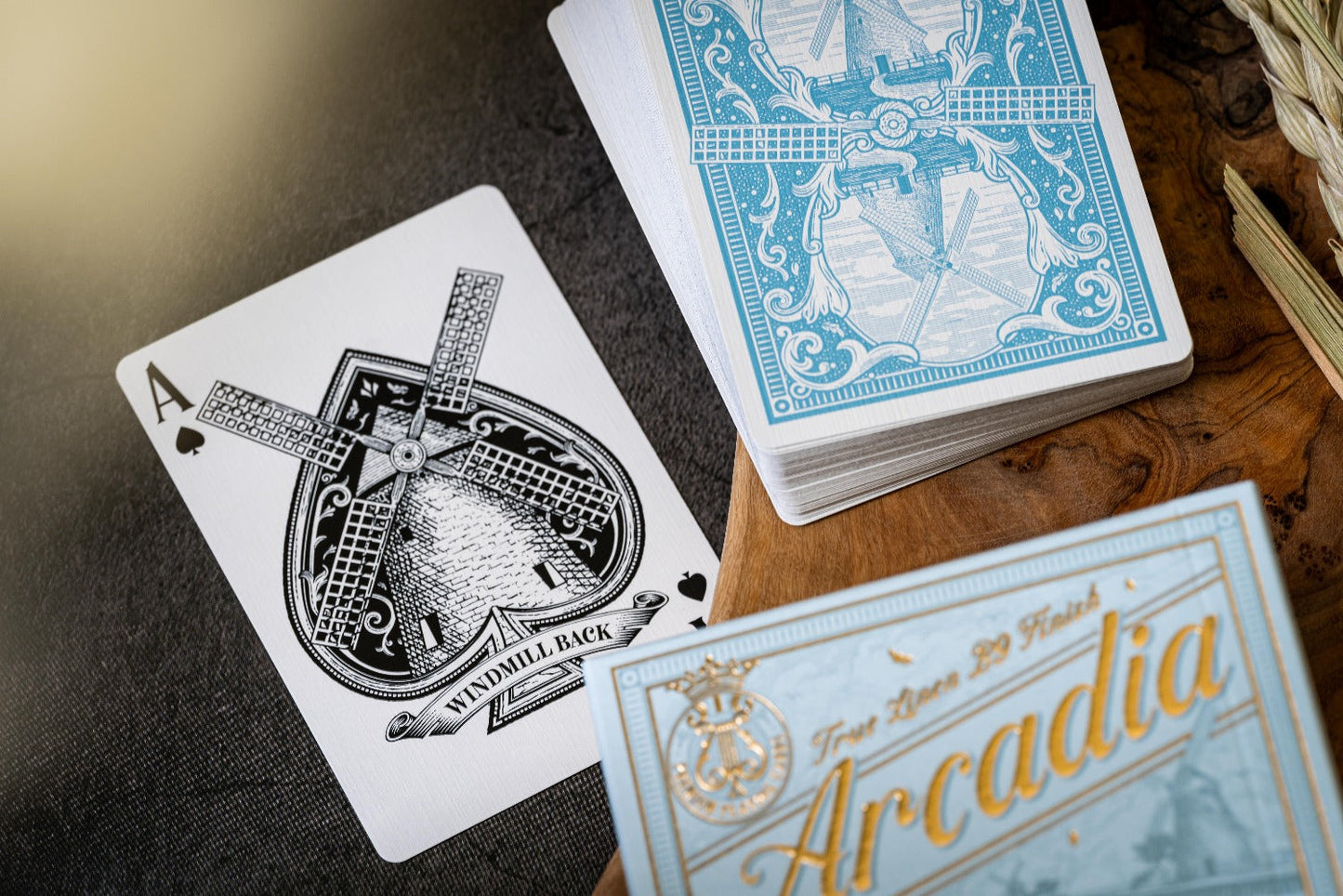 Windmill Back Azure Blue Playing Cards Playing Cards by Arcadia Playing Cards