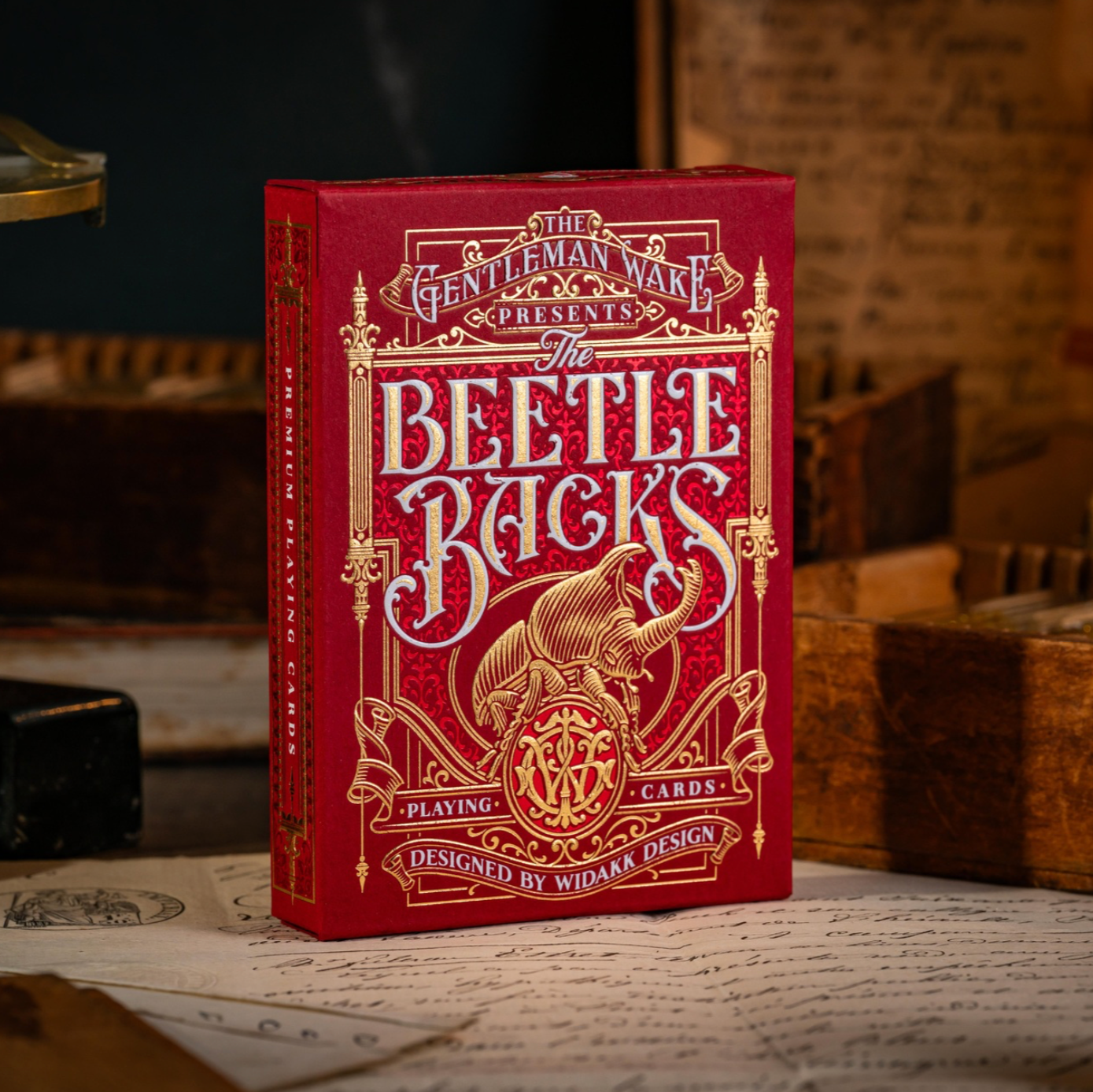 Beetle Backs Playing Cards Crimson Edition