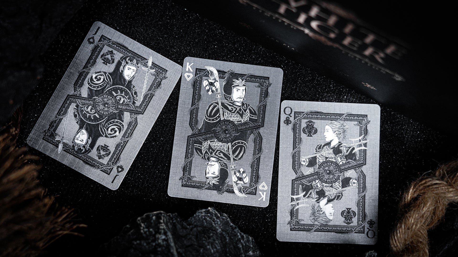 White Tiger Black Gold Box Set Playing Cards by Ark Playing Cards